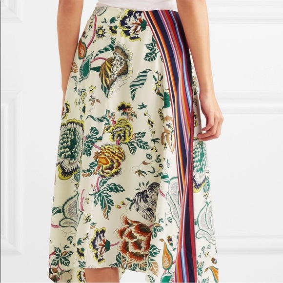 Tory Burch 100% Silk Marie Happy Times Skirt Floral Handkerchief Asymmetrical - Picture 14 of 15